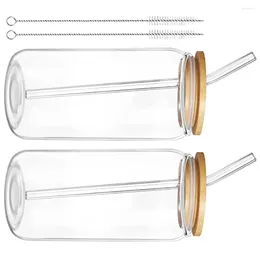 Wine Glasses 2 Sets Glass Juice Espresso Cup Party Water Lid Design Clear Bottle