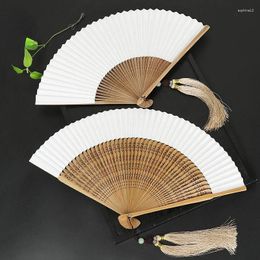 Decorative Figurines Paper Fan Japanese Ventilador Hand Painting Abanicos Para Boda Portable Bamboo Calligraphy Ventilatore Gift Summer