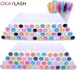 Makeup Brushes 50PcsLot Reusable Eyelash Mascara Wand Tube Whole False Lashes Brush Comb Clean Case Lash Spoolie Applicator Co3400984