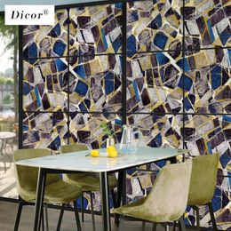 Window Stickers DICOR 45 200cm Irregular Square Stone Stained Film For Home Decor Modern Fashion 2024 BLT2325KJ