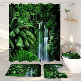 Shower Curtains Forests Waterfalls Landscapes Bathroom Sets With Shower Curtains And Rugs Sandy Beaches Waves Tropical Landscapes Bathroom Decor