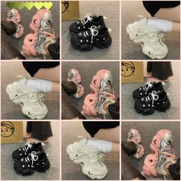 European Station Dad Shoes Women Show Feet Small New Small Tall Tall Thick Casual Sports Shoes fashionable soft Sneakers Shoes pink black white 2024Casual 35-40