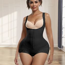 Postpartum Bodysuit Shapewear Women Tummy Control Butt Lifter Faja Body Shaper Open Crotch With Hooks Design 240428