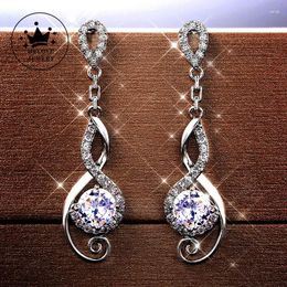 Dangle Earrings DRlove Fashion Design Bridal Wedding Engagement Drop Bling Crystal Cubic Zirconia Dance Party Trendy Jewelry For Women