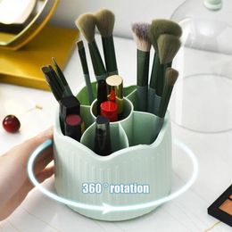 Storage Bottles Makeup Brush Bucket Dust-proof Lipstick Eyebrow Barrel Pencil Rotating Cosmetics Household Box O5M6