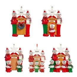 Resin 2023 DIY Ornaments Family Happy Pendant Christmas Tree Decoration 1007