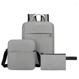 Backpack 3 Pcs Sets Laptop Business Men Women Travel Shoulder Backpacks School Bag