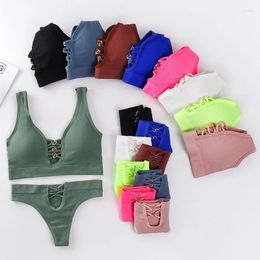 Bras Sets Sports -proof Back Fitness Yoga Vest Batch Of Small Chest Gathered To Show Large Breasts Sexy U-shaped Big Exposure