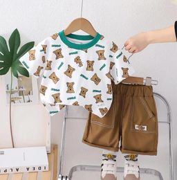 Clothing Sets Summer Infant Baby Outfits 6 To 12 Months Boys Girls Cartoon Cute Print O-neck T-shirts Shorts Two Piece Toddler Clothi