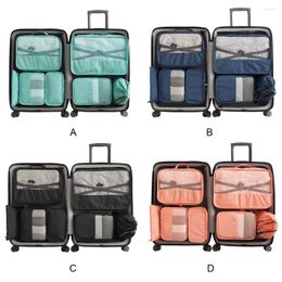 Storage Bags 7Pcs Set Packing Cubes Travel Bag Non-woven Fabric Luggage Portable Picnic Shoes Clothes Underwear Pouch Pack Blue