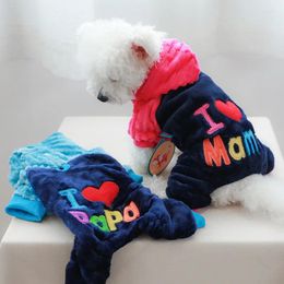 Dog Apparel Pet Warm Jumpsuit Autumn Winter Medium Small Four Feet Clothes Velvet Cute Hoodie Kitten Puppy Kawaii Pajamas Chihuahua Pug