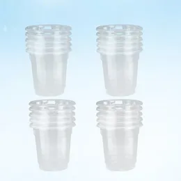 Disposable Cups Straws 60PCS Plastic Thicken Transparent Drinking Cup Party Supplies For Cafe Bar Restaurant