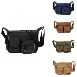 Bag Multi-Pocket Canvas Men's Shoulder Fashion Large Capacity Tool Casual Messenger