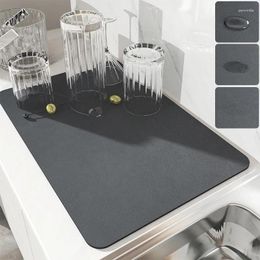 Table Mats Kitchen Drain Mat Dish Drying Super Absorbent Pad For Tableware Non-slip Placemat Sink Faucet Anti Splash Protector