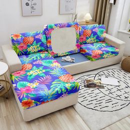 Chair Covers Pineapple Pattern Sofa Seat Cushion Cover Fruit Series Couch Stretch Corner Slipcovers Protector 1/2/3/4 Seaters