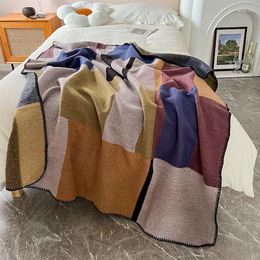 Blankets 2024 Colour Chequered Shawl Blanket Four Seasons Multifunctional Soft Comfortable Bed Cover Home Decor Ethnic Sofa