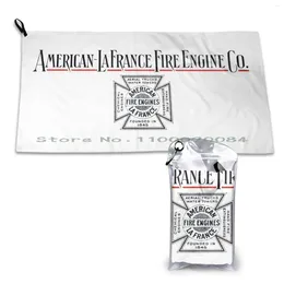 Towel 1909 American Lafrance Fire Engine Quick Dry Gym Sports Bath Portable Company Vintage