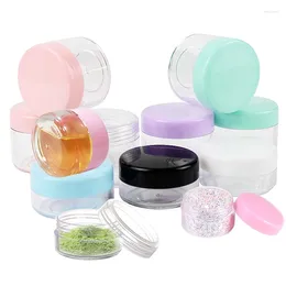 Storage Bottles 100Pcs Lip Containers 10g 15g 20g Empty Plastic Cosmetic Jar Clear Sample Eyeshadow Cream Nail Powder Pot