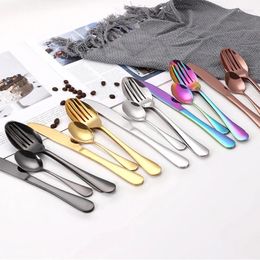 Dinnerware Sets 4Pcs Stainless Steel Cutlery Restaurant Meal Fork Dessert Cake Western Spoon Tableware