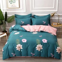 Bedding Sets Flower Printed Green Bed Cover Set Pure Cotton Girl Duvet Adult Child Sheets And Pillowcases Comforter