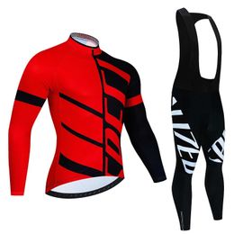 Fans Tops Tees Mens long sleeved bicycle jacket pants latest autumn set professional team racing sportswear set Q240511