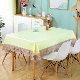 Table Cloth TPU Cotton Linen Waterproof Tablecloth Oil Free Wash Solid Colour High-grade Coffee