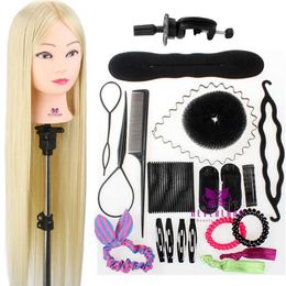 Mannequin Heads 30 75CM high-temperature synthetic Fibre hair training head human model for cutting Practise wig doll Q240510