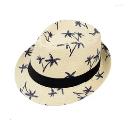 Berets 2024 Men's Cross Border Small Brim Top Hat Jazz Summer Outdoor Straw Sunhat Beach