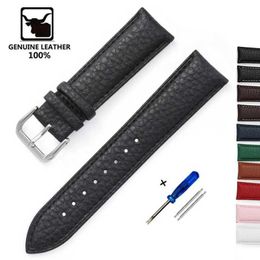 Watch Bands Litchi pattern genuine strap 12mm 14mm 16mm 18mm 20mm 22mm replacement wristband Calfskin strap Q240510