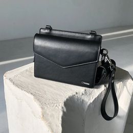 Designer Men Shoulder Bag Leather Small Square Solid Flap Crossbody Messenger Bags Fashion Phone Purse 2pcs Set 240429