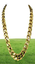 Heavy Mens 18k men chains necklaces gold filled Solid Cuban Curb Chain necklace N276 60CM 50cm244I3924647