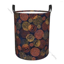 Laundry Bags Basket Round Dirty Clothes Storage Foldable Coral Reef Dot Circle Hamper Organiser