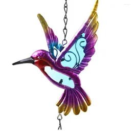 Decorative Figurines 1pcs Garden Ornaments Hummingbird Metal Hanging Wind Chime Bell With S Hook Attached For Home Outdoor Decoration