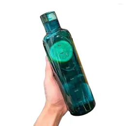 Water Bottles Graduated Plastic Mugs Large Capacity Transparent Wine Bottle Shaped Portable