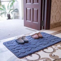 Bath Mats Bathroom Mat Cobblestone Embossed Thicken Non-Slip Damp-Proof Soft Foot Pad Absorbent Floor Rug For Household Tool