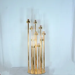 Candle Holders 90cm Tallest) Arrival 10 Arms Candelabra Metal Holder Gold Centrepieces For Event Wedding Party Decoration Home Decor