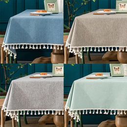 Table Cloth Cotton And Linen Colour Ins Wind Plain Disposable Rectangle_AN2677