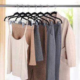 Hangers 10PCS Adult Velvet Pants Black Non-Slip Drying Rack With Clips Home Multifunctional Kids Clothes Hanger For Coat Dress