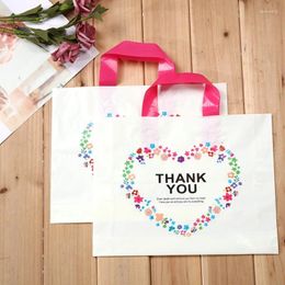 Gift Wrap 50pcs Thank You Bag Wedding Christmas Party Candy Bags Thick Plastic Clothing Store Shopping Packaging