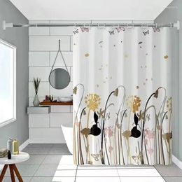 Shower Curtains 180 200cm Butterfly Flower 16 Wire Thick Waterproof Mouldproof PEVA Curtain Bathroom With 12 Hooks