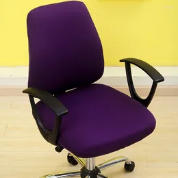 Chair Covers Solid Colour 2pcs/set Split Stretch Office Swivel Elastic Armchair Seat Protector Case Computer Slipcovers