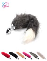 Sweet Dream Faux Fox Tail Anal Plug Stainless Steel Metal Butt Plug Tail Sex Toys For Women Adult Sex Products Dw107 Y1907167658138