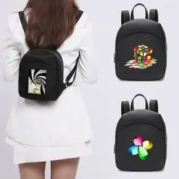 Backpack Casual Small Daypack Black Women Backpacks For Girls Fashion 3D Printing Rucksack School Bags Girl's