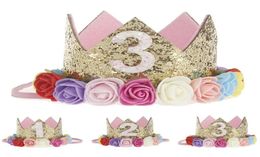 Dog Apparel 1 Pc Pet Cat Hat Birthday Party 1st 2nd 3rd Year Floral Princess Crown Puppy Kitten Decor Cap With Headband5720796