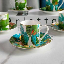 Cups Saucers 80ml European Bone China Espresso Coffee Cups And Dishes Tableware Coffee Plates Afternoon Tea Set Home Kitchen With Gift Box