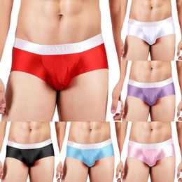 Underpants Mens Milk Silk Soft Underwear Fashion Sexy Adult Low Rise Men'S Open Hip Polyester Triangle Pants Breathable Thin Panties