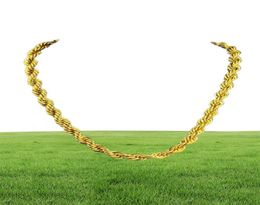 Hip Hop 24 Inches Mens Solid Rope Chain Necklace 18k Yellow Gold Filled Statement Knot Jewellery Gift 7mm Wide7661064