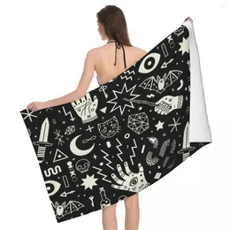 Towel Customized Quick Dry Microfiber Bath Beach Soft Linen Occult Witchy Magic Yoga Shower Towels