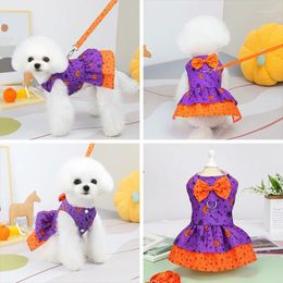 Dog Apparel Pet Dress For Cat Cute Flower Summer Puppy Skirt Princess Dresses Party Small Outfit Clothes Traction Belt