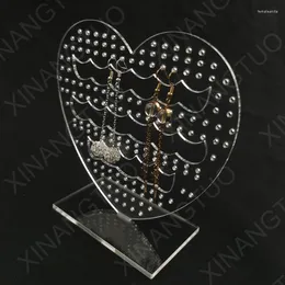 Jewellery Pouches Acrylic Heart Shape Earrings Display Earring Holder Ear Stand Organiser